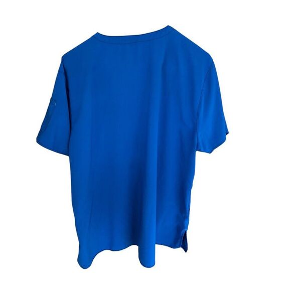 Carhartt 2XL Blue V-Neck Short Sleeve Scrub Top With Pockets - Picture 4 of 10